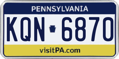 PA license plate KQN6870