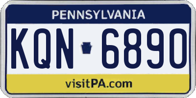 PA license plate KQN6890