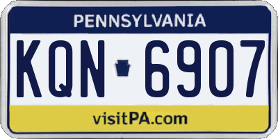 PA license plate KQN6907