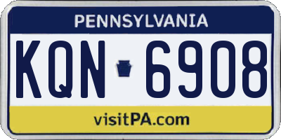 PA license plate KQN6908