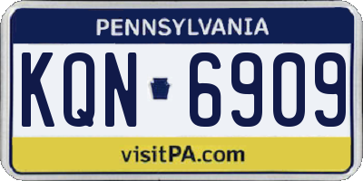PA license plate KQN6909