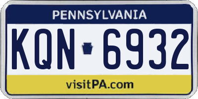 PA license plate KQN6932
