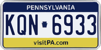 PA license plate KQN6933