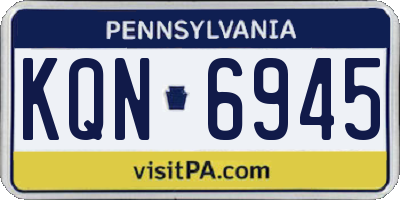 PA license plate KQN6945