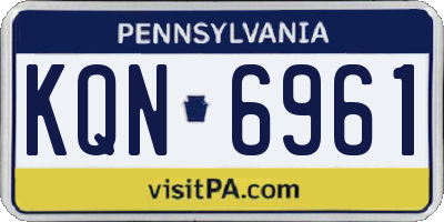PA license plate KQN6961