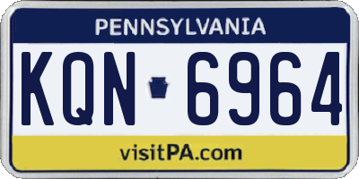 PA license plate KQN6964