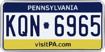 PA license plate KQN6965