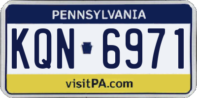 PA license plate KQN6971