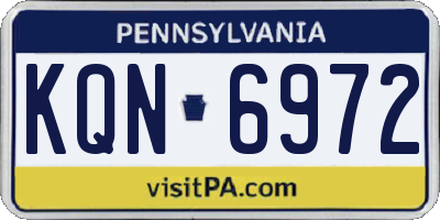 PA license plate KQN6972