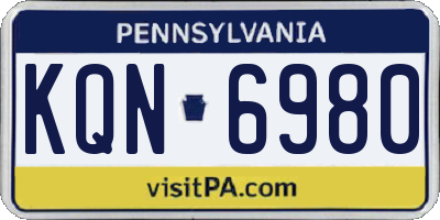 PA license plate KQN6980