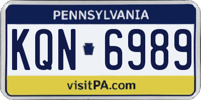 PA license plate KQN6989