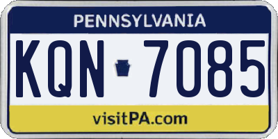 PA license plate KQN7085