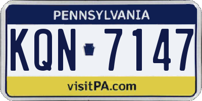 PA license plate KQN7147