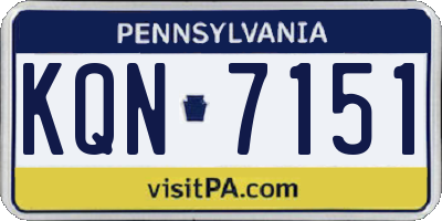 PA license plate KQN7151