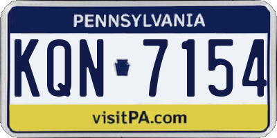 PA license plate KQN7154