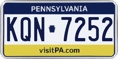 PA license plate KQN7252