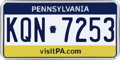 PA license plate KQN7253