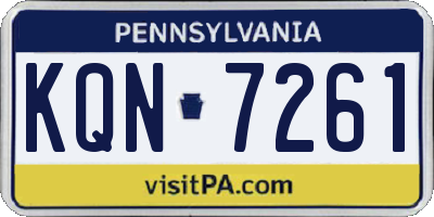 PA license plate KQN7261