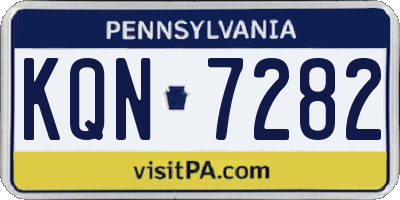 PA license plate KQN7282