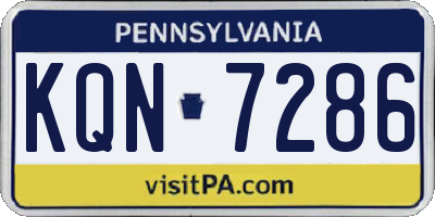 PA license plate KQN7286