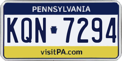 PA license plate KQN7294
