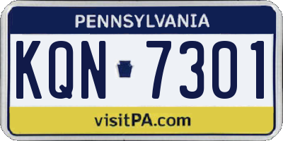 PA license plate KQN7301