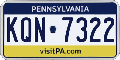 PA license plate KQN7322