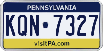 PA license plate KQN7327