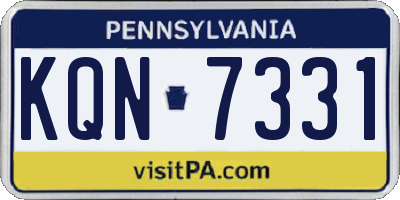 PA license plate KQN7331