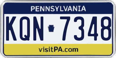 PA license plate KQN7348