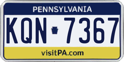 PA license plate KQN7367