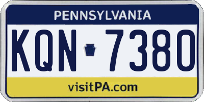 PA license plate KQN7380