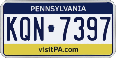 PA license plate KQN7397