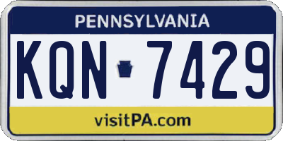 PA license plate KQN7429