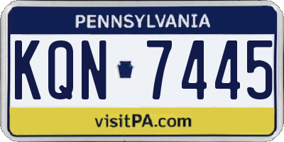 PA license plate KQN7445