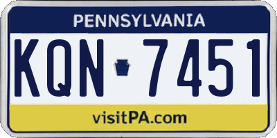 PA license plate KQN7451