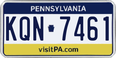 PA license plate KQN7461