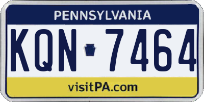 PA license plate KQN7464