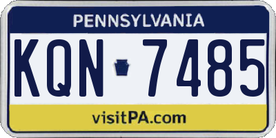 PA license plate KQN7485