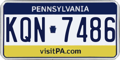 PA license plate KQN7486