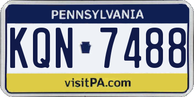 PA license plate KQN7488