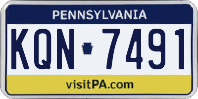 PA license plate KQN7491