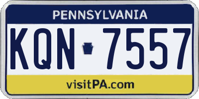 PA license plate KQN7557