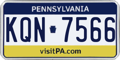 PA license plate KQN7566