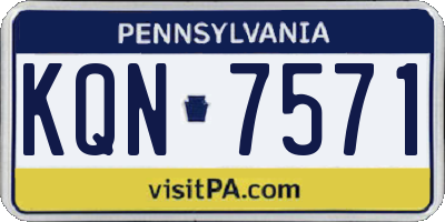 PA license plate KQN7571