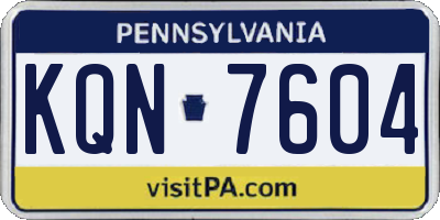 PA license plate KQN7604