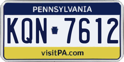 PA license plate KQN7612