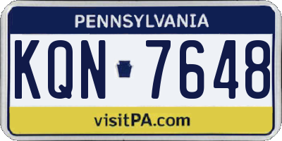 PA license plate KQN7648