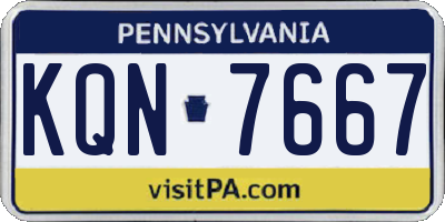 PA license plate KQN7667