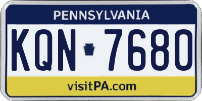 PA license plate KQN7680